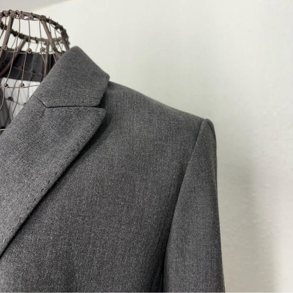 Ann Taylor Classic Grey One-Button Blazer Career Workwear - Picture 5 of 16